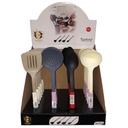 1 PIECE MIX CUILLERE/SPATULE/LOUCHE COULEURS NOIR/ROSE/BEIGE/JAUNE