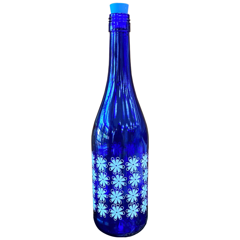 BOUTEILLE VERRE 750 CC BLEU