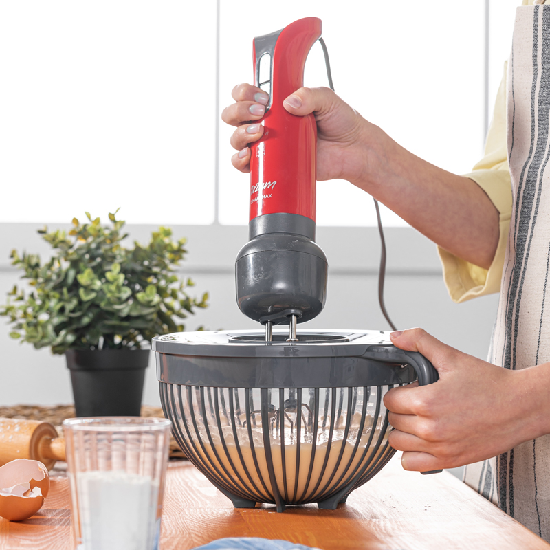 BOL A MIXER 3 LITRES PLASTIQUE MIX ROUGE/GRIS/BEIGE/BLANC