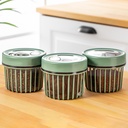 BOITE CONSERVATION ALIMENT SEC DECO 550 ML MIX BEIGE/VERT