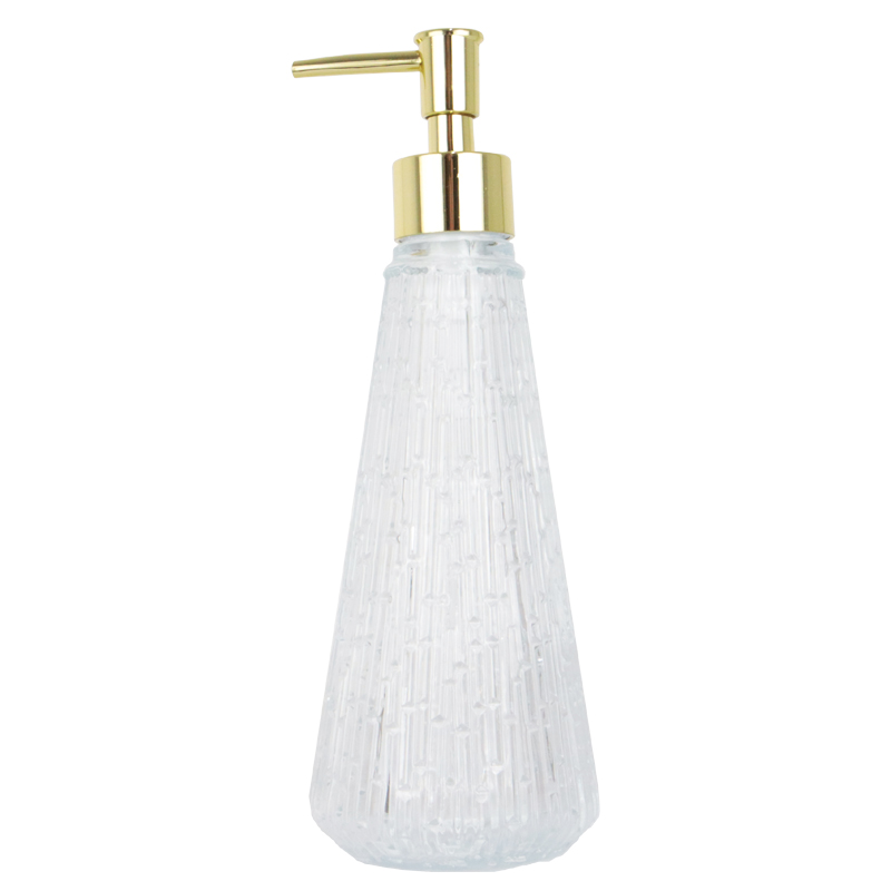 DISPENSEUR SAVON DECO EN VERRE 22X7 CM TRANSPARENT