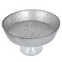 BOL DECO EN VERRE AVEC PIED EN VERRE 23X12 CM MODELE ARGENT