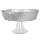 BOL DECO EN VERRE AVEC PIED EN VERRE 23X12 CM MODELE ARGENT