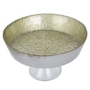 BOL DECO EN VERRE AVEC PIED EN VERRE 23X12 CM MODELE OR 