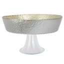 BOL DECO EN VERRE AVEC PIED EN VERRE 23X12 CM MODELE OR 