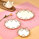SET 3 PLATEAUX DECO METAL ROND 20 CM / 25 CM / 30 CM MODELE OR 