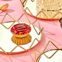 SET 3 PLATEAUX DECO METAL ROND 20 CM / 25 CM / 30 CM MODELE OR 