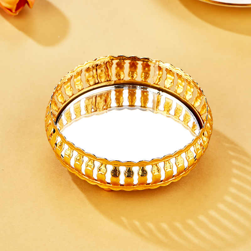 MINI PLATEAU DECO METAL 10 CM MODELE OR 