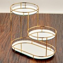 PRESENTOIR DECO METAL 3 NIVEAUX 38X21X34 CM MODELE OR 