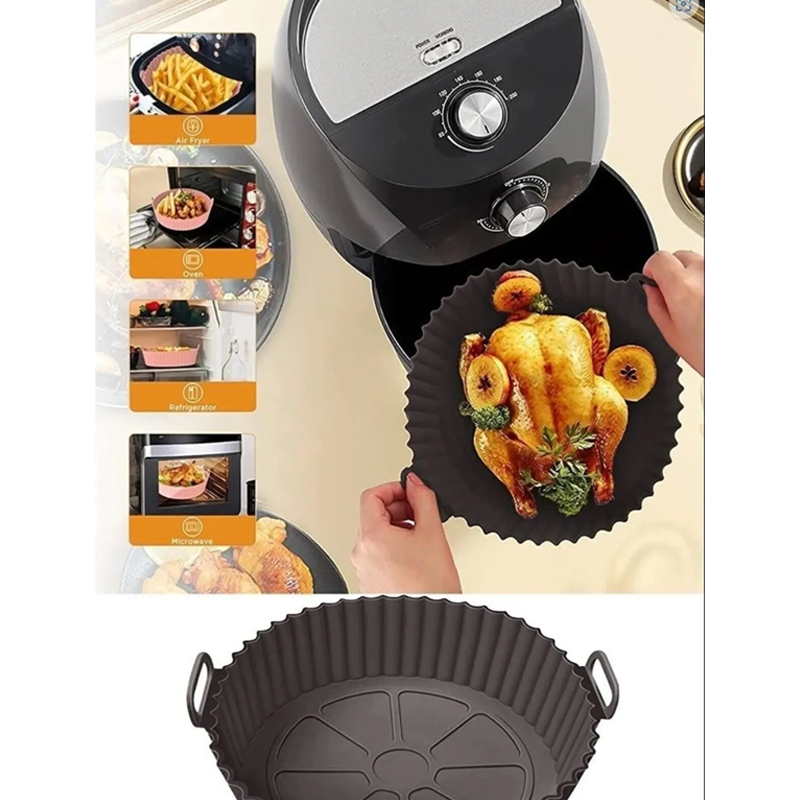 MOULE POUR AIR FRYER EN SILICONE 20X5 CM COULEUR NOIR/ROUGE