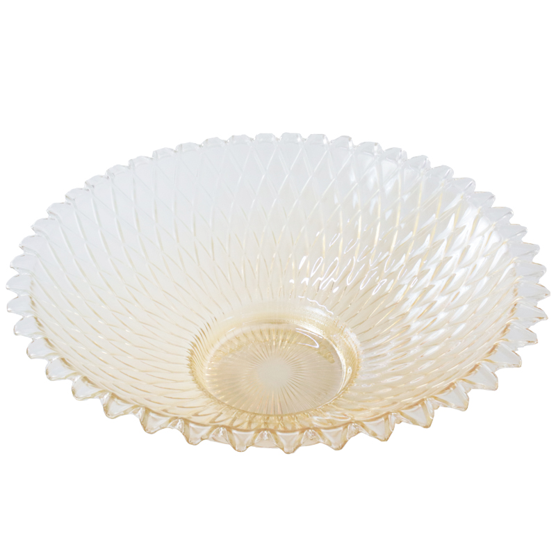 BOL FRUIT DECO EN VERRE 34 CM  TRANSPARENT AMBRE