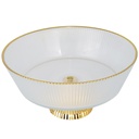 BOL DECO EN VERRE AVEC PIED 22X11 CM TRANSPARENT AVEC BORDS DORES
