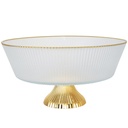 BOL DECO EN VERRE AVEC PIED 22X11 CM TRANSPARENT AVEC BORDS DORES