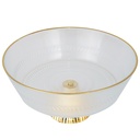 BOL DECO EN VERRE AVEC PIED 22X11 CM TRANSPARENT AVEC BORDS DORES