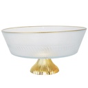 BOL DECO EN VERRE AVEC PIED 22X11 CM TRANSPARENT AVEC BORDS DORES