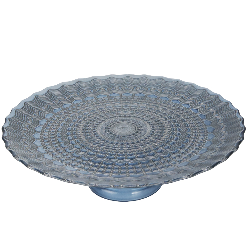 PLATEAU DE PRESENTATION DECO AVEC PIED EN VERRE 33X10 CM