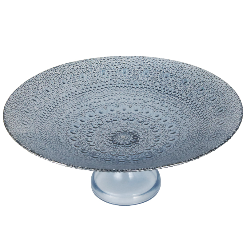 PLATEAU DE PRESENTATION DECO AVEC PIED EN VERRE 32X12 CM