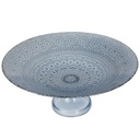 PLATEAU DE PRESENTATION DECO AVEC PIED EN VERRE 32X12 CM