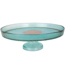 PLATEAU DE PRESENTATION DECO AVEC PIED EN VERRE 33X11 CM
