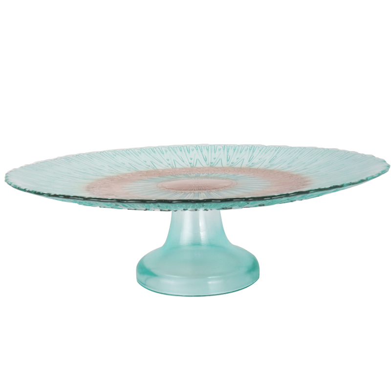PLATEAU DE PRESENTATION DECO AVEC PIED EN VERRE 33X10 CM
