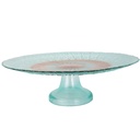 PLATEAU DE PRESENTATION DECO AVEC PIED EN VERRE 33X10 CM