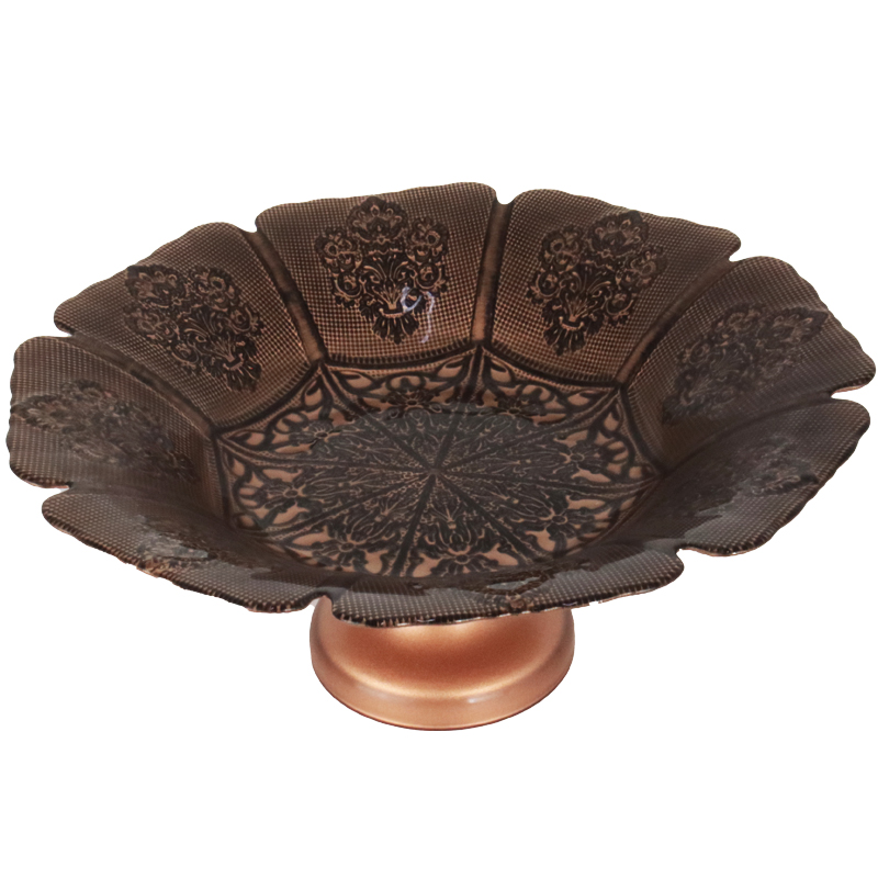 PLATEAU DE PRESENTATION DECO AVEC PIED EN VERRE 32X12 CM