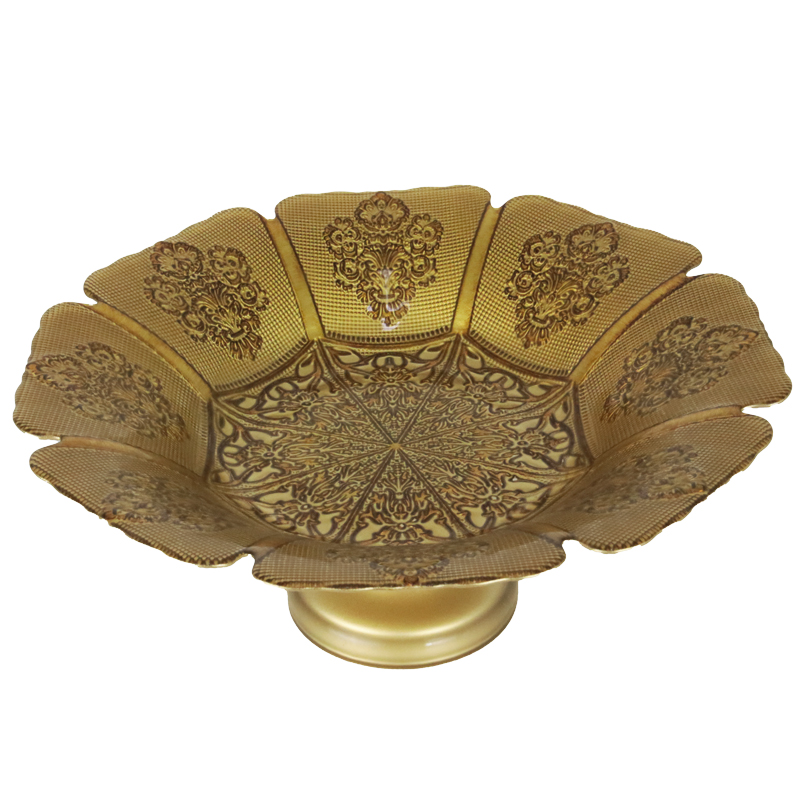 PLATEAU DE PRESENTATION DECO AVEC PIED EN VERRE 32X12 CM