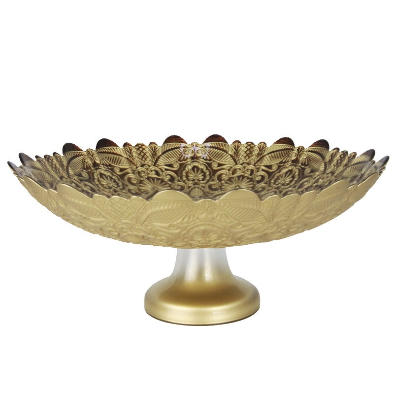 PLATEAU DE PRESENTATION DECO AVEC PIED EN VERRE 32X12 CM