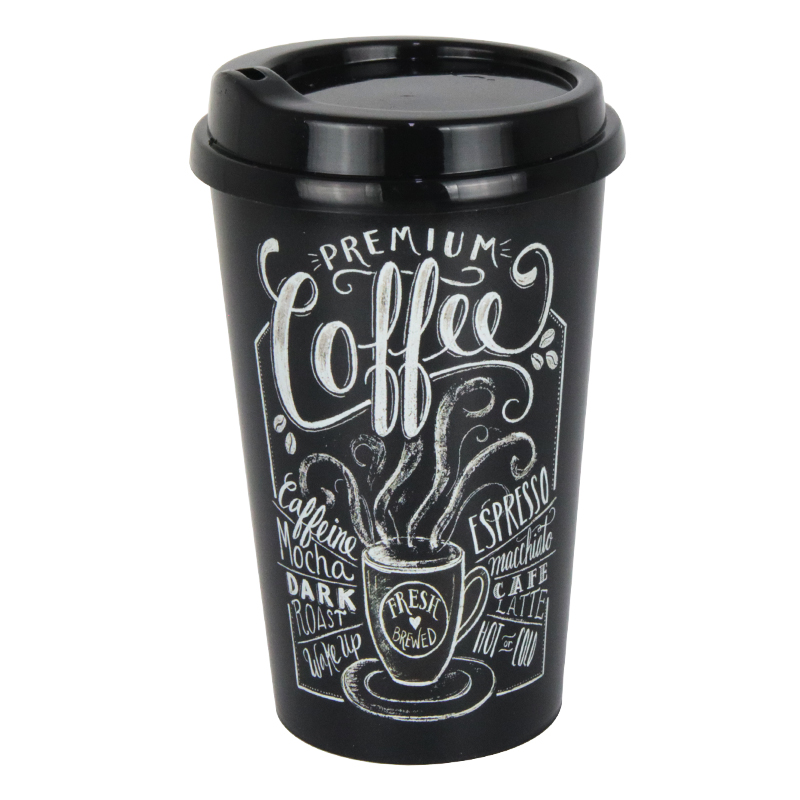 GOBELET CAFE 400 ML PLASTIQUE COULEURS MIX 