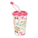 GOBELET ENFANT 400 CC AVEC PAILLE COULEURS MIX 