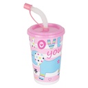 GOBELET ENFANT 400 CC AVEC PAILLE COULEURS MIX 