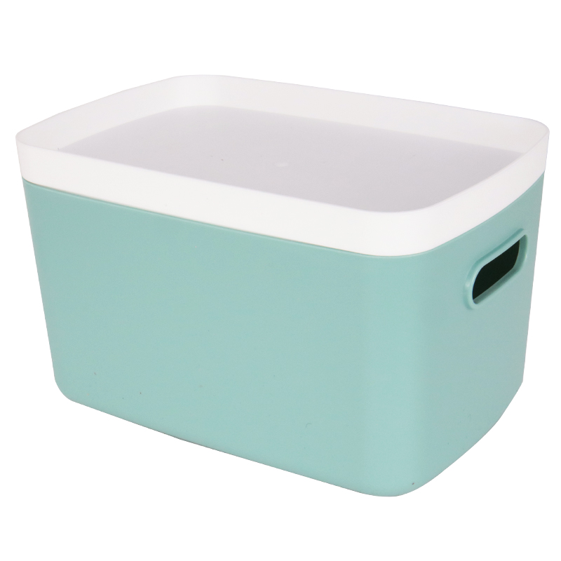 BOITE DE RANGEMENT AVEC COUVERCLE 16X24X14 CM MIX GRIS/BLANC/ROSE/CREME