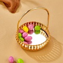 MINI PLATEAU DECO METAL 9 CM AVEC POIGNEE MODELE OR 
