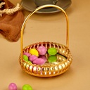 MINI PLATEAU DECO METAL 9 CM AVEC POIGNEE MODELE OR 