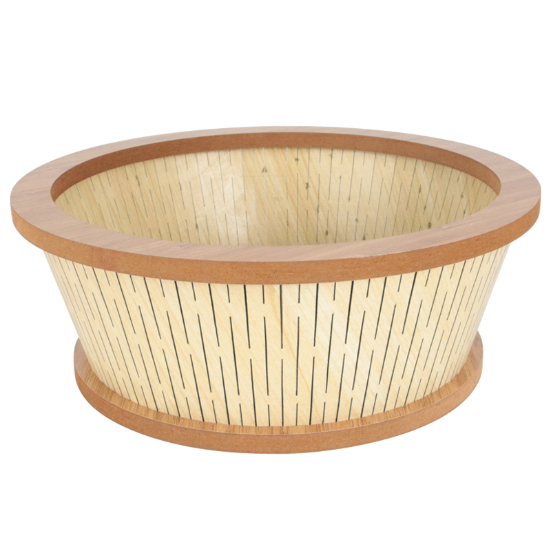 PANIER A PAIN BOIS 22X9 CM MIIX NOIR/BEIGE/MARRON