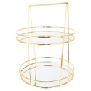 PRESENTOIR DECO METAL 2 NIVEAUX 2X24 CM MODELE OR 