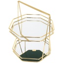 PRESENTOIR DECO METAL 2 NIVEAUX 2X25 CM MODELE OR 