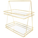 PRESENTOIR DECO METAL 2 NIVEAUX 17X28 CM MODELE OR 