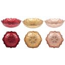 ASSIETTE DECO 16 CM MIX OR/CUIVRE/ROUGE