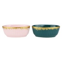 PLAT CERAMIQUE 13X8X5 CM MIX ROSE/BLANC/VERT/NOIR