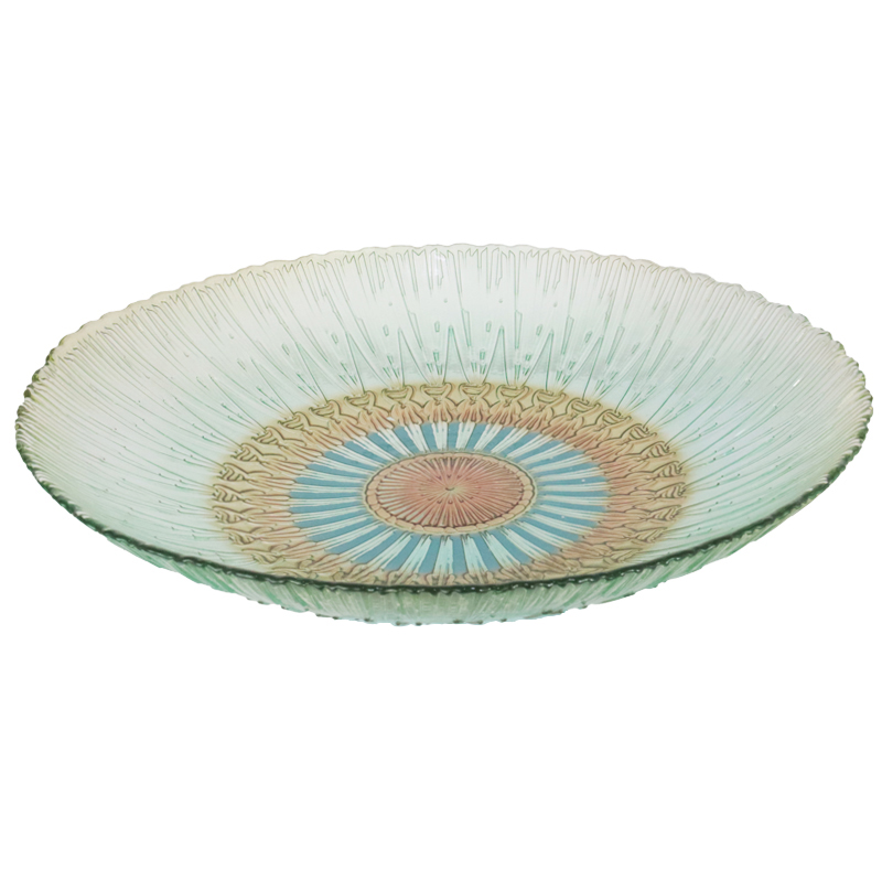 PLATEAU DE PRESENTATION DECO AVEC PIED EN VERRE 32X12 CM