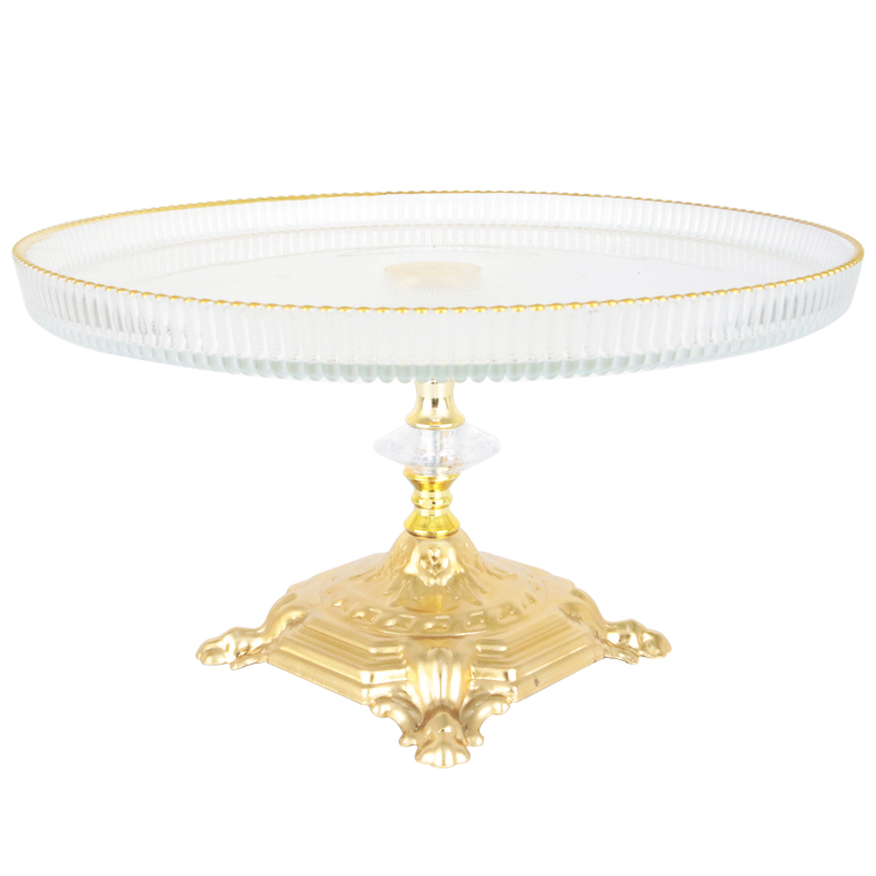 ASSIETTE DE PRESENTATION DECO EN VERRE AVEC PIED 26X15 CM