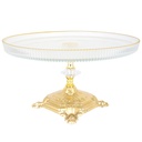ASSIETTE DE PRESENTATION DECO EN VERRE AVEC PIED 26X15 CM