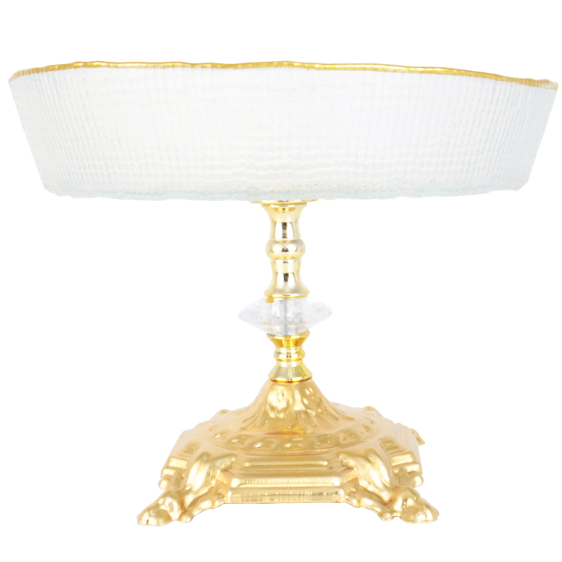 BOL DECO EN VERRE AVEC PIED 23X17 CM