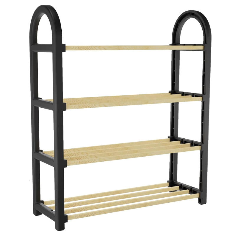 MEUBLE CHAUSSRES EN BOIS 4 NIVEAUX 64X18X50 CM 