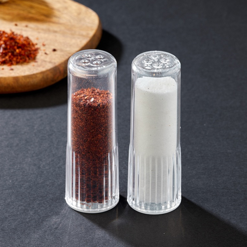 SET 2 POTS EPICE PLASTIQUE CRYSTAL TRANPARENT 11X4 CM AVEC BOITE 