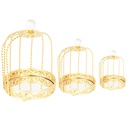 SET 3 CAGES DECO METAL 32X26 CM / 24X22 CM / 22X18 CM MODELE OR 