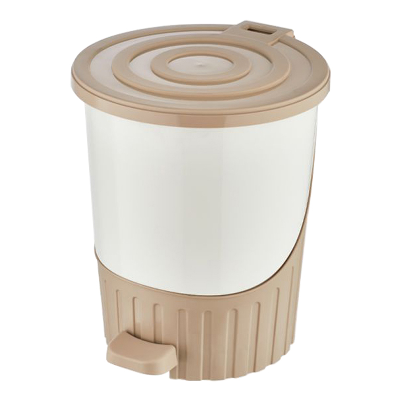 POUBELLE A PEDALE 26 LITRES MIX GRIS/MARRON