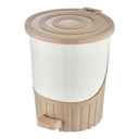 POUBELLE A PEDALE 26 LITRES MIX GRIS/MARRON