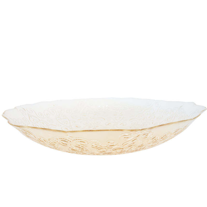 BOL FRUIT DECO EN VERRE 40 CM TRANSPARENT AMBRE 
